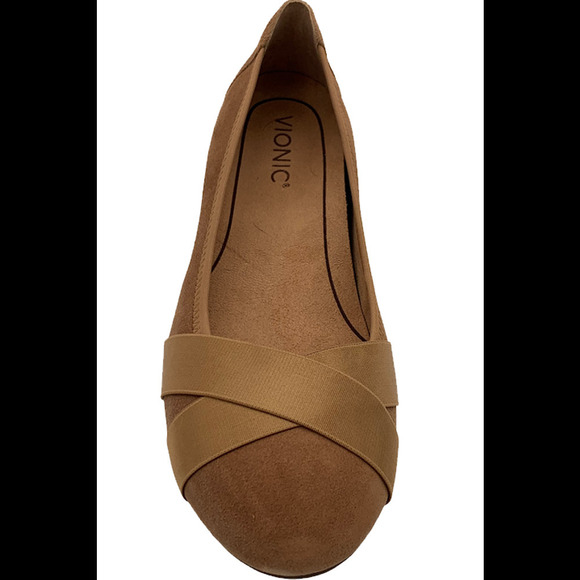 Vionic Women's Suede Flats Maria Toffee - Medium - Picture 3 of 4